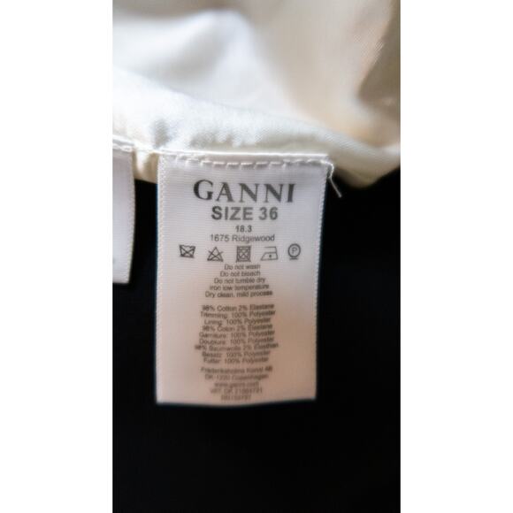 GANNI "Ridgewood" Cream Corduroy Tan Faux Fur Collar Coat US 6 - Picture 11 of 14